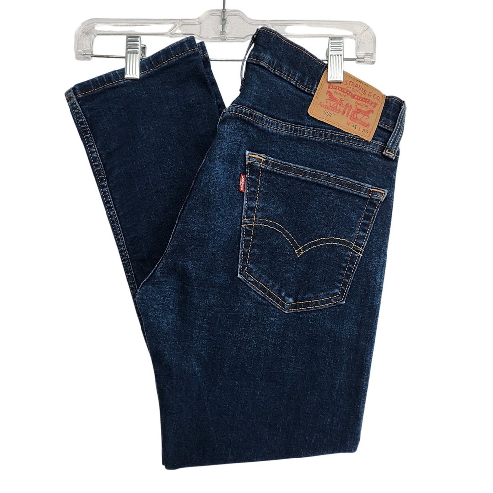 Levis 31x30 Blue 502 Taper Jeans Mens Denim Dark Wash Casual Workwear Streetwear